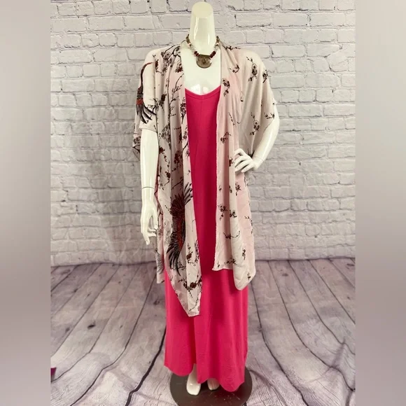 Brand New Fuchsia V Neck Maxi W/Pockets Various color slightly may vary - Picture 6 of 13